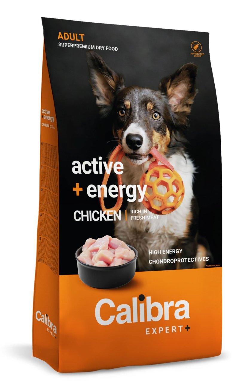 Calibra Dog EXPERT+ Adult Active & Energy – Huhn Trockenfutter 12 kg