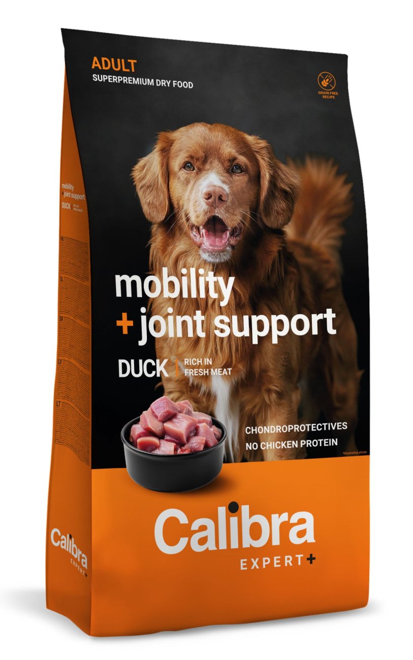 Calibra Dog EXPERT+ Adult Mobility & Joint Support – Trockenfutter mit Ente 750 g